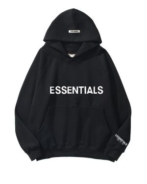 Black Oversized Latest Essentials Hoodie