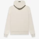Essentials Fleece Zip Up Beige Hoodie
