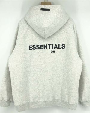 Essentials Fleeces Thick Light Gray Hoodie